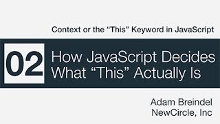 Context in JavaScript - 2/4 - How JavaScript Decides What "This" Actually Is