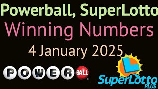 Today Powerball, Superlotto Plus Lottery Winning Numbers Saturday Night 4 January 2025 (1/04/2025)