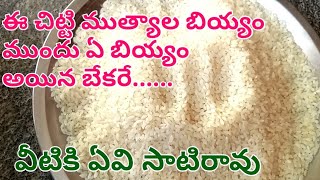 Chittimuthyalu Biyyam Health Uses /చిట్టిముత్యాలు బియ్యం /Chittimuthyalu Rice Uses