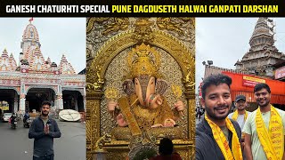 GANESH CHATURHTI SPECIAL PUNE DAGDUSETH HALWAI GANPATI DARSHAN || @shreyanshjain5643 50K CELEBRATION