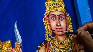 How to Draw and Paint the face of Goddess | Temple Traditional Drawing \u0026 Painting | Episode 2