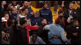 DILLON BROOKS FIGHTS COURTSIDE SHANNON SHARPE! "COME HERE TO MY SEAT & FIGHT!" YELLING MATCH!