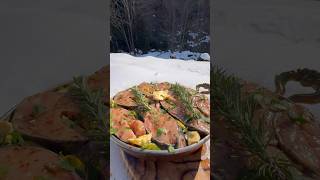 Bushcraft Çadır Kampında Alabalık Pişirme 🏕️🐟 - Cooking trout at bushcraft tented camping