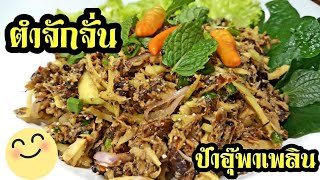 ตำจักจั่น แซบม๊าก | อาหารอีสานพื้นบ้าน | ป้าอุ๊พาเพลิน