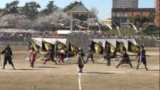 「葵」武将隊★【家康行列】練り歩き後、乙川河川敷で演武2012.04.08