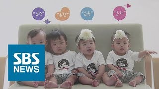 100만분의 1 확률…청주 네 쌍둥이 돌잔치 / SBS