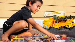 Construction Vehicles for Kids | Playing with Bruder Trucks, Diggers, Dump Trucks | JackJackPlays