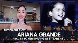 Ariana Grande Reacts to Footage from Her First Singing Gig at 8 Years Old | The