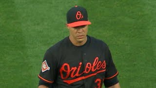 BAL@OAK: Jimenez gets 10 consecutive outs via K's