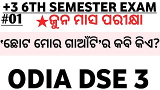 ❇️ଜୁନ୍ ମାସରେ ପରୀକ୍ଷା  |MOST ESSENTIAL SELECTED| BAOD DSE 3 |BAOD 6TH SEMESTER EXAM #001 ‎‎    