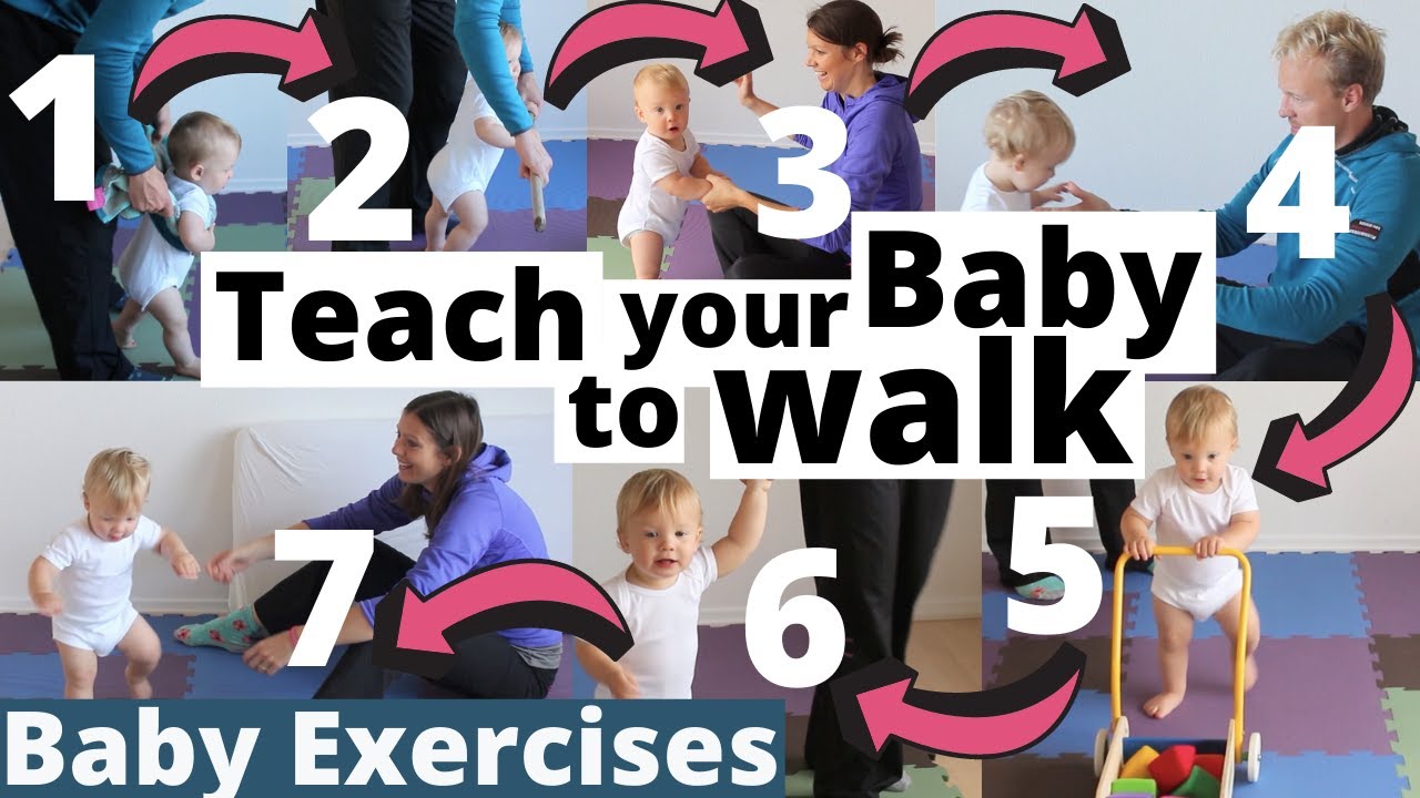 How To Teach Your Baby To Walk In 7 Steps ★ 9-12 Months ★ Baby ...