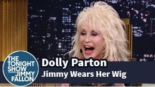 Dolly Parton Makes Jimmy Try on One of Her Wigs