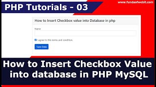 How to Insert Checkbox Value into database in PHP MySQL | PHP Tutorials - 3