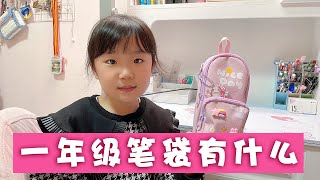 桐桐沉浸式整理新笔袋，搭配同色咕卡，一年级小学生笔袋里都有啥【畅畅桐桐vlog】