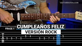 Cómo tocar Cumpleaños Feliz ROCK en guitarra eléctrica con TABS y MP3  | Guitarraviva