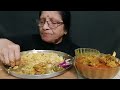 asmr eating spicy oily mutton curry with huge rice mukbang big bites messy eating