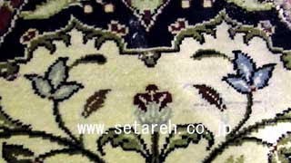 日焼け修理（シャーリング実演）　ペルシャシルク絨毯 How to repair silk rugs.