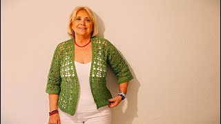 Crochet cardigan, openwork stitch, IDEAL SPRING, step by step