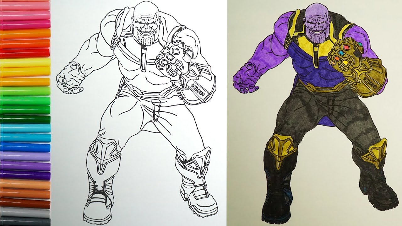 Drawing Thanos - Avengers Infinity War Coloring Page Download - YouTube