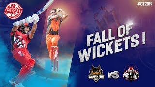 Fall of wickets | Montreal Tigers vs Brampton Wolves | Match 4 Highlights | GT20 Canada 2019
