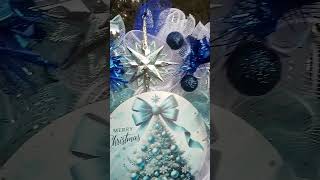 Stunning Blue and Silver Merry Christmas Wreath