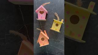 Decorate some birdhouses with me 🩷🧡💛 #shorts #diy #craft #birdhouse #painting