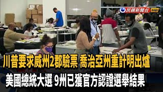 川普要求威州2郡驗票 喬治亞州重計票明出爐－民視新聞