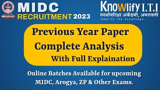 MIDC Privious Year Paper Solution Video