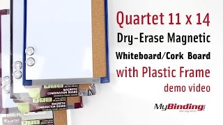 Quartet 11" x 14" Dry Erase Magnetic Whiteboard Cork Combination Board with Plastic Frame