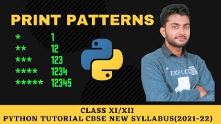 Generate the start "*" pattern using a nested loop in python Class XI/XII (HINDI) | Print Patterns