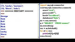 Python Open: MySQL Dbase, Print All Records
