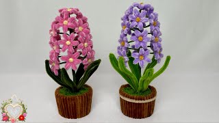 How to make a Hyacinth Flower with Pipe cleaner ( chenille wire ) #hms2