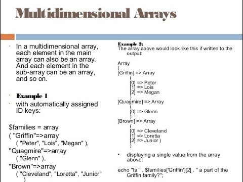 PHP- MULTIDIMENSIONAL ARRAY - YouTube