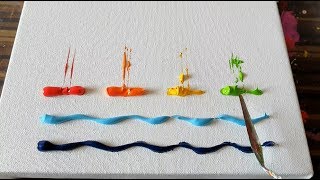 Cute & Simple / Sail Boats / Abstract Painting Demonstration / Daily Art Therapy / Day #04