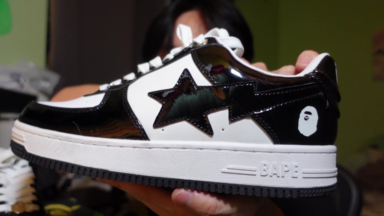 Bapesta Patent Leather Black/White From DHGate! | Review + On Foot ...