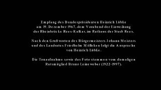 Empfang des Bundespräsidenten Heinrich Lübke am 19. Dezember 1967 in Rees