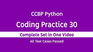 CCBP Coding Practice 30 Complete Set | Nxtwave Python question | Python Interview Questions