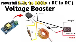 Single Mosfet High Current | 3.7v to 800v Powerfull Voltage Booster circuit