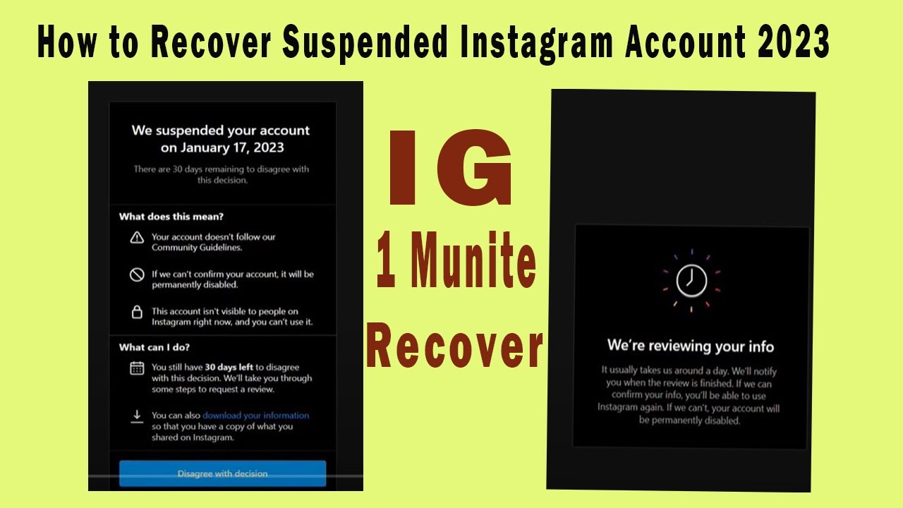 How To Fix We Suspend Your Account Instagram How To Recover Suspended ...