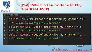 PostgreSQL String Case Functions (INITCAP, LOWER and UPPER) FN With Real Life Examples in Hindi#VD55