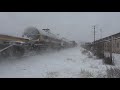 csx q349 flying thru fresh snow w three gevos in coraopolis pa 12 16 2020