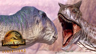 Iguanodon vs Carnotaurus - Jurassic World Evolution 2 | Prehistoric Life [4K]