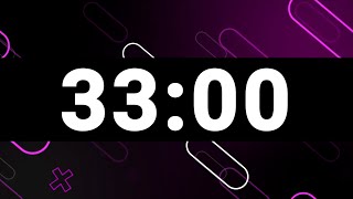 33 Minute Timer with Relaxing Upbeat Music and Alarm, Countdown Clock for Stress Relief