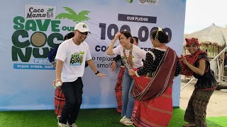 Judy Ann Santos-Agoncillo dancing at Coco Mama's Save The Coconuts Project in General Santos