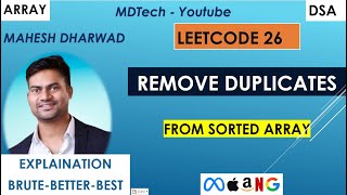 Remove duplicates from sorted array | Leetcode 26 | JavaScript | Two pointers | In-place
