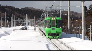 2014.02.11　特急スーパー白鳥30号　津軽今別駅通過シーン