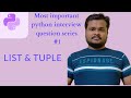 List and Tuple in python || Most important Python interview questions || Python coding|| #Python