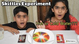 Skittles Science Experiment with Hot and Cold water | Science experiments for kids | Kids Explorer