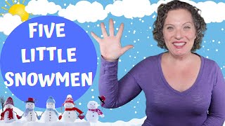 Preschool Snowman Rhyme | 5 Little Snowmen | Rhyme with Motions for Kids