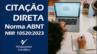 Citação direta - Norma ABNT NBR 10520 2023 [VÍDEO COMPLETO]